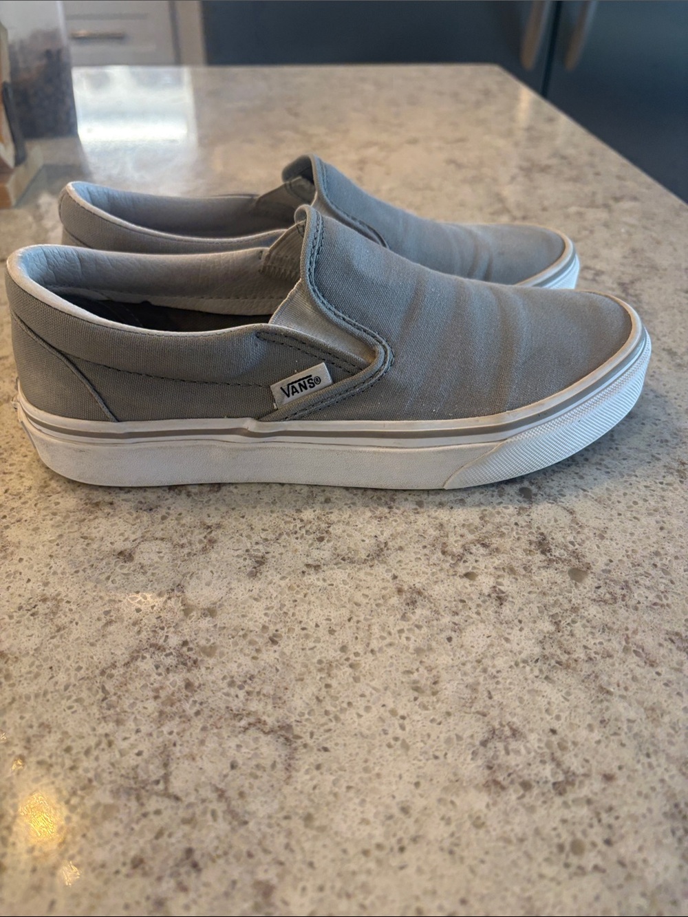Vans Slip-On Canvas Flats in Gray